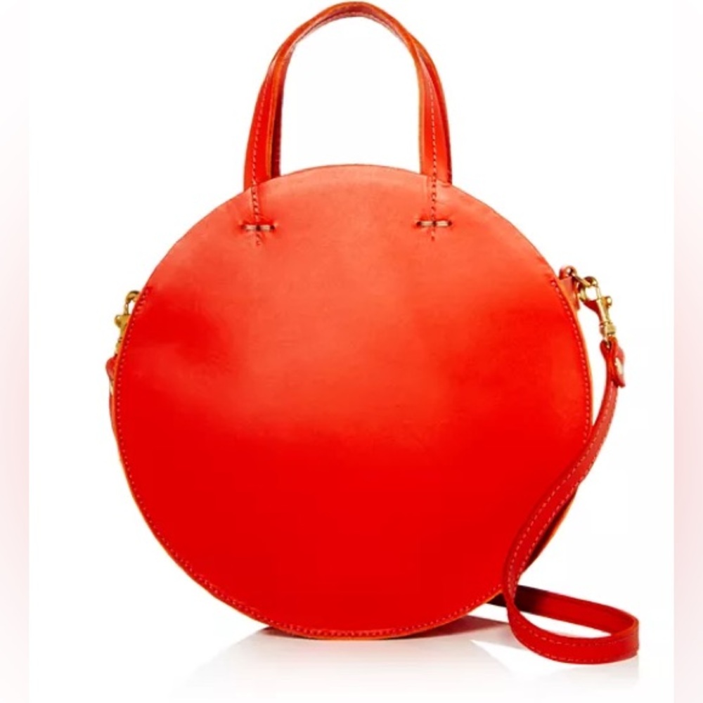 Clare V Petit Alistair circle crossbody bag in red